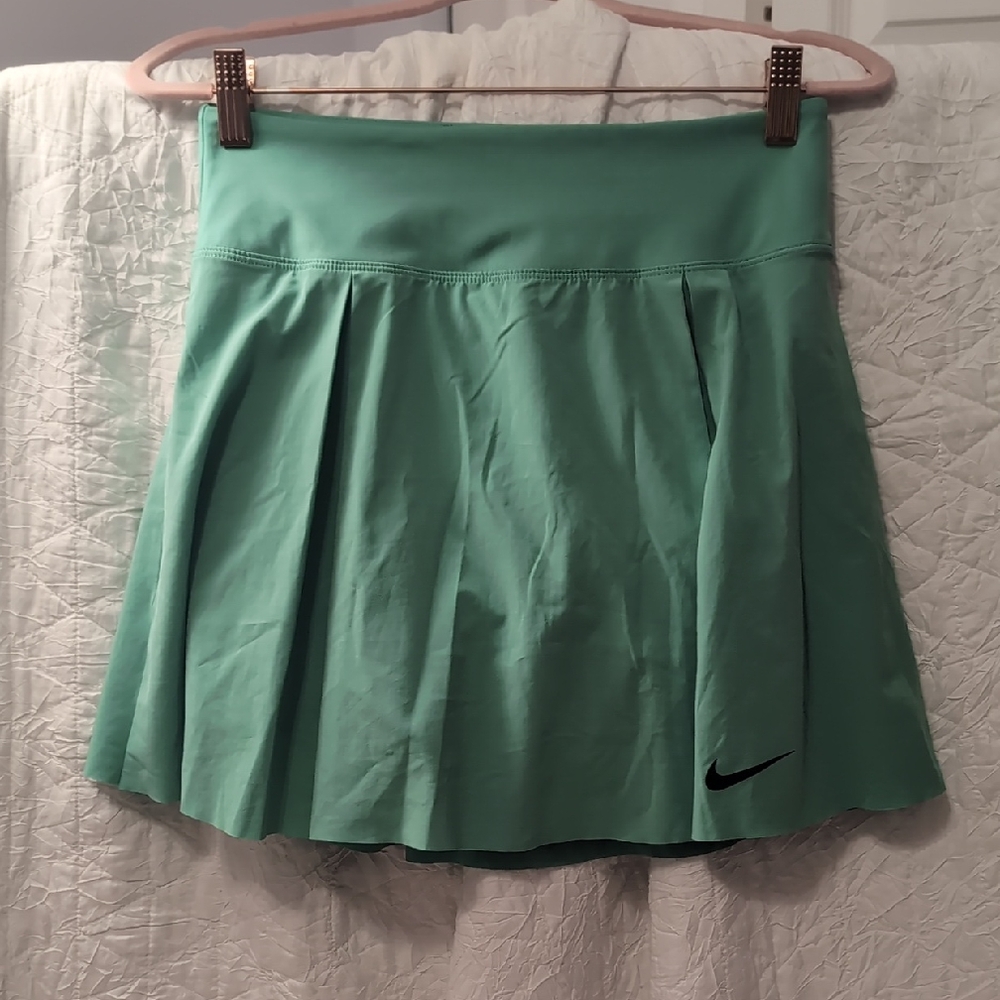 Nike Green Pleated Skater Mini Skirt
